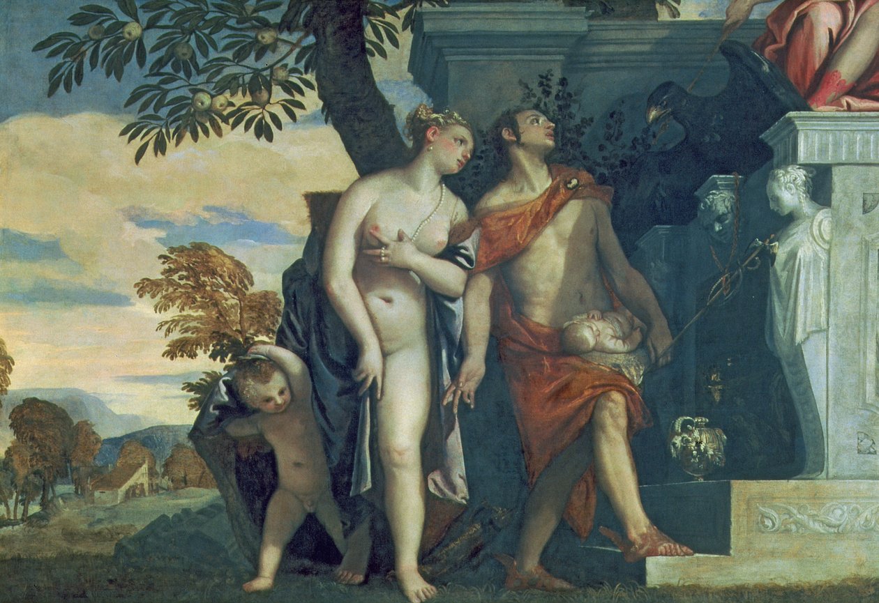 Venus und Merkur präsentieren ihren Sohn Anteros Jupiter von Paolo Veronese