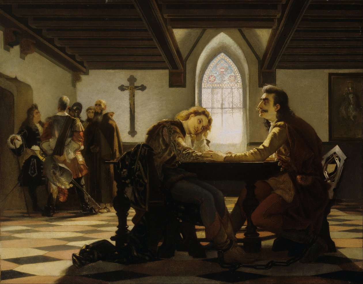 Péter Zrínyi und Kristóf Frangepán im Gefängnis von Wiener Neustadt von Viktor Madarász