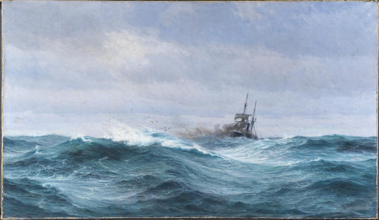 Ein Schiff im Sturm auf dem Atlantik von Vilhelm Arnesen