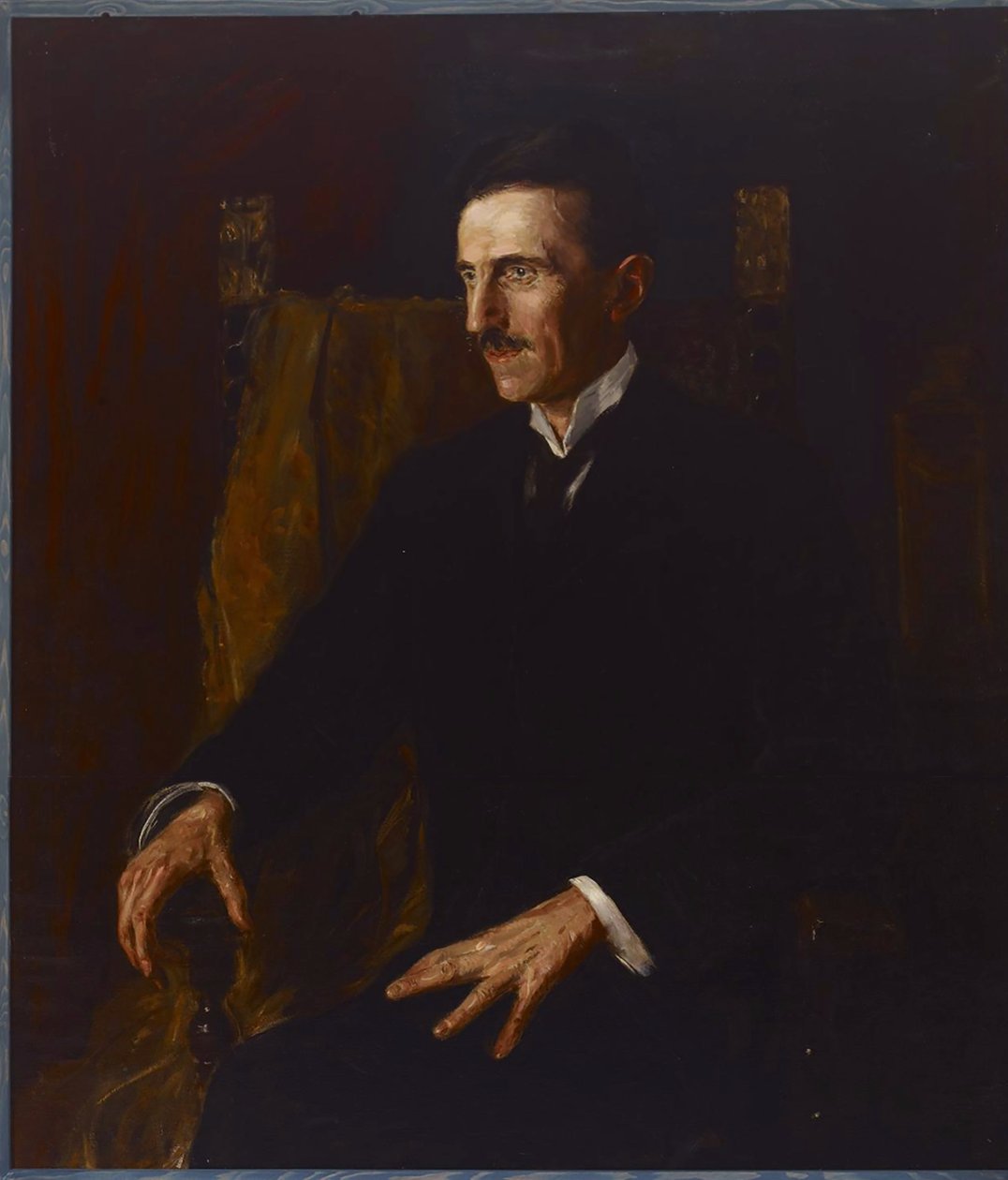 Blaues Porträt von Nikola Tesla, 1916 von Vilma Lwoff Parlaghy