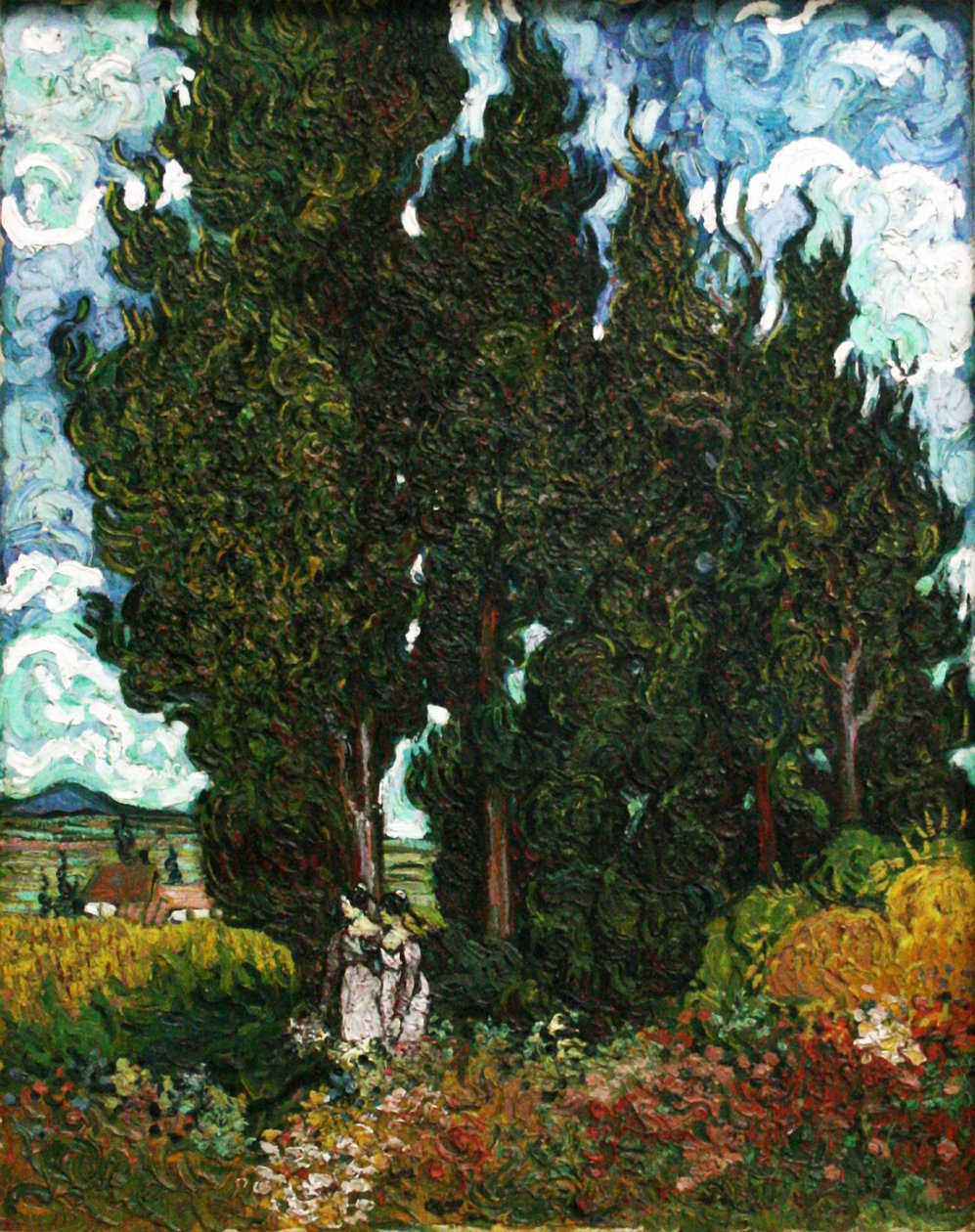 Zypressen mit zwei Figuren von Vincent van Gogh
