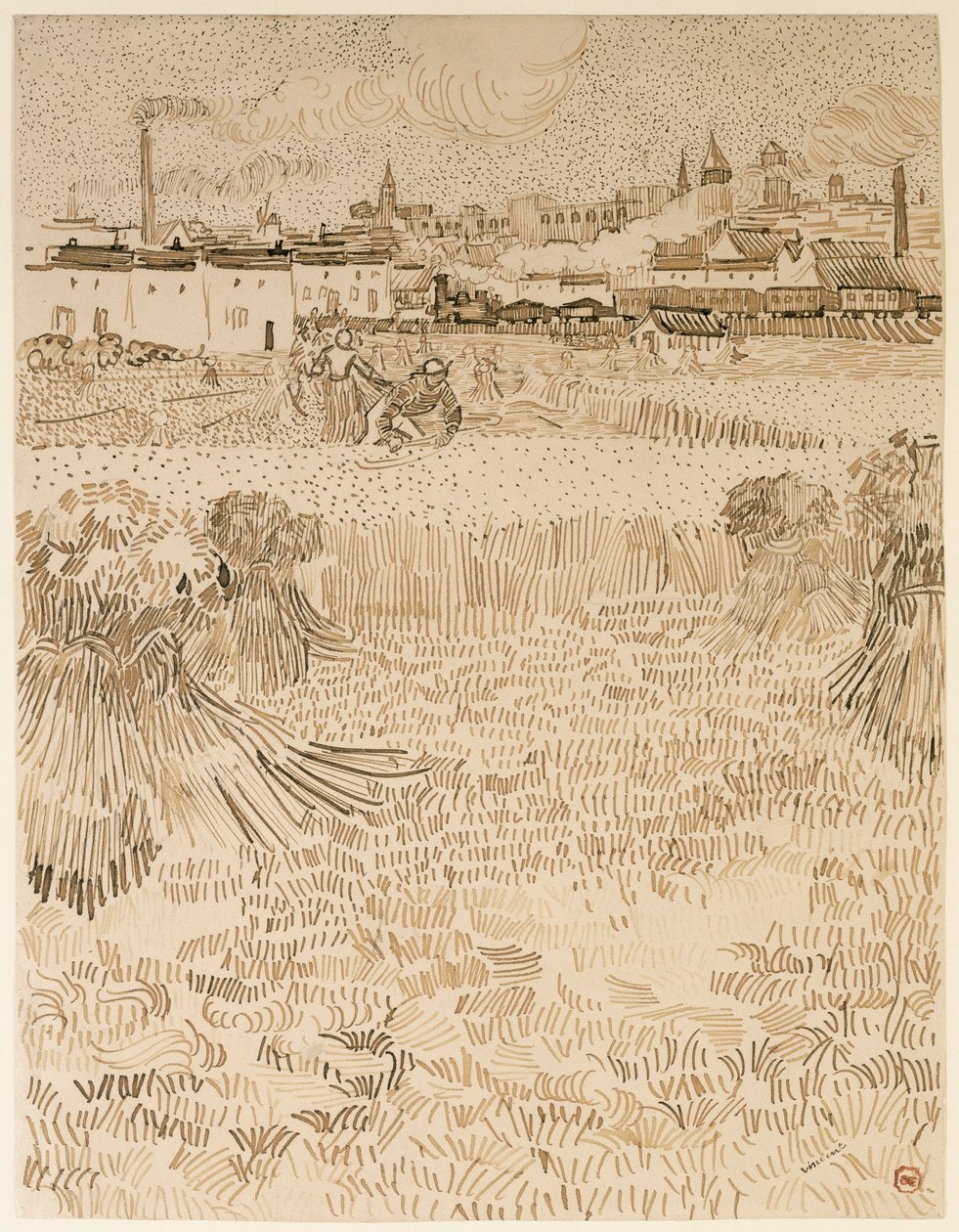 Arles. Blick von den Weizenfeldern von Vincent van Gogh