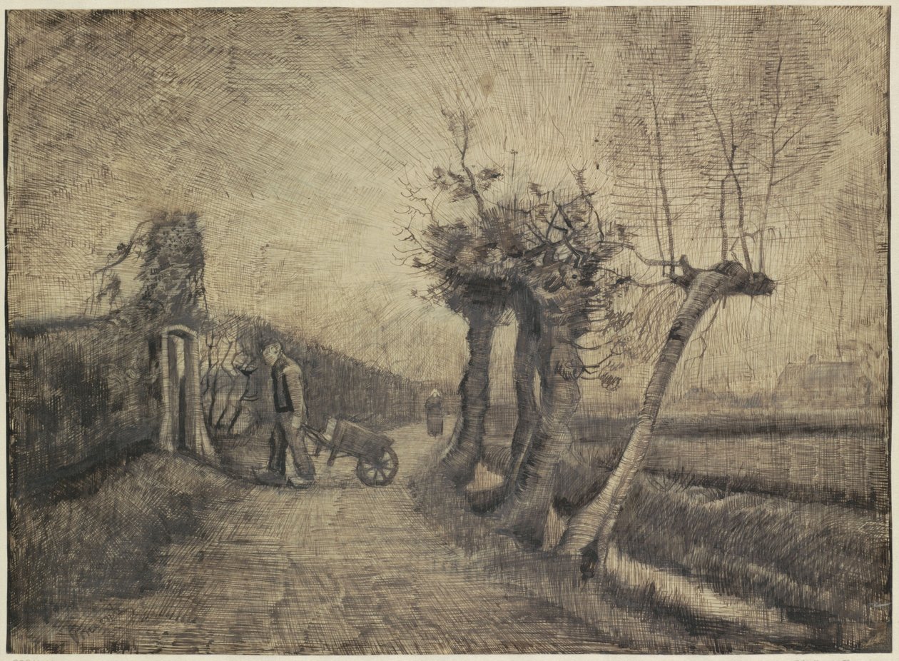 Weg hinter dem Pfarrgarten in Nuenen, 1884 (Tinte auf Papier) von Vincent van Gogh