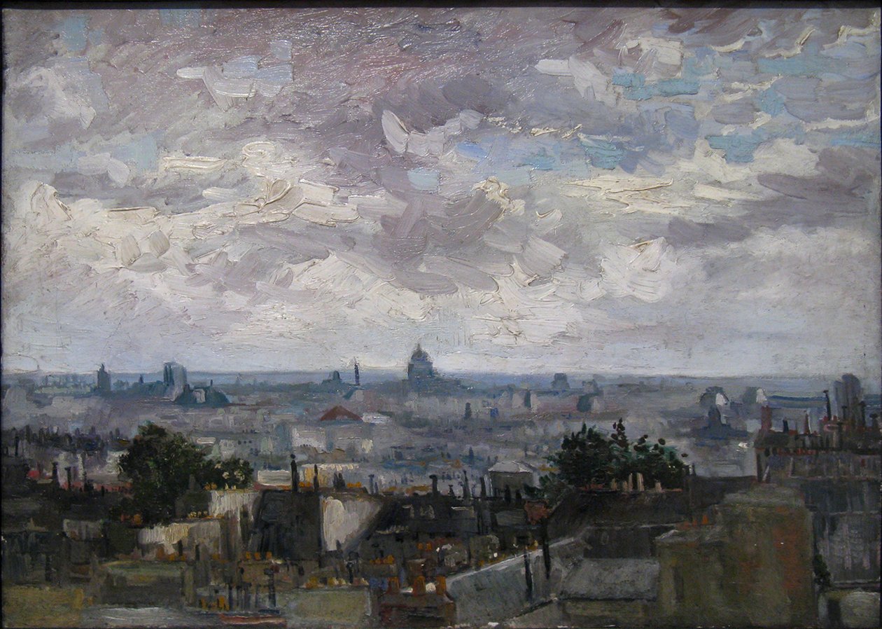 Blick auf die Dächer von Paris von Vincent van Gogh