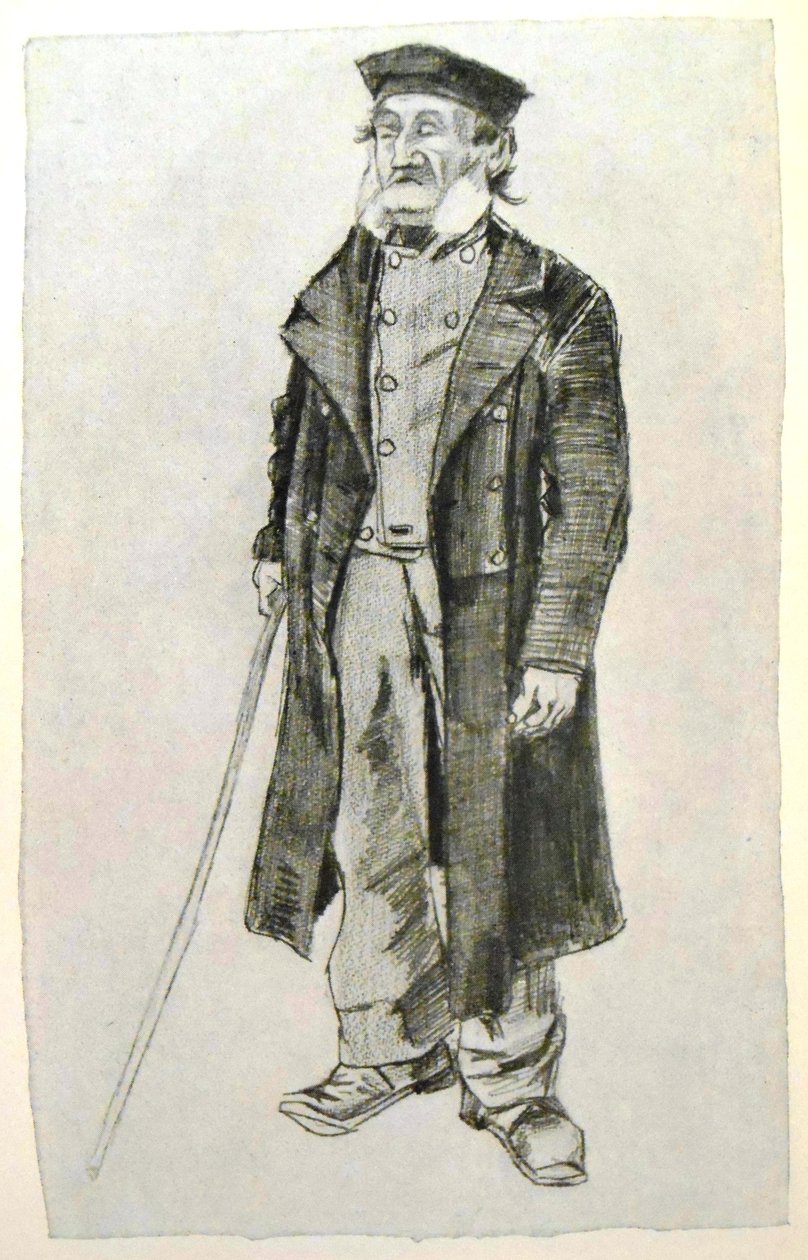 Armenhausinsasse mit Schädelkappe und Stock von Vincent van Gogh