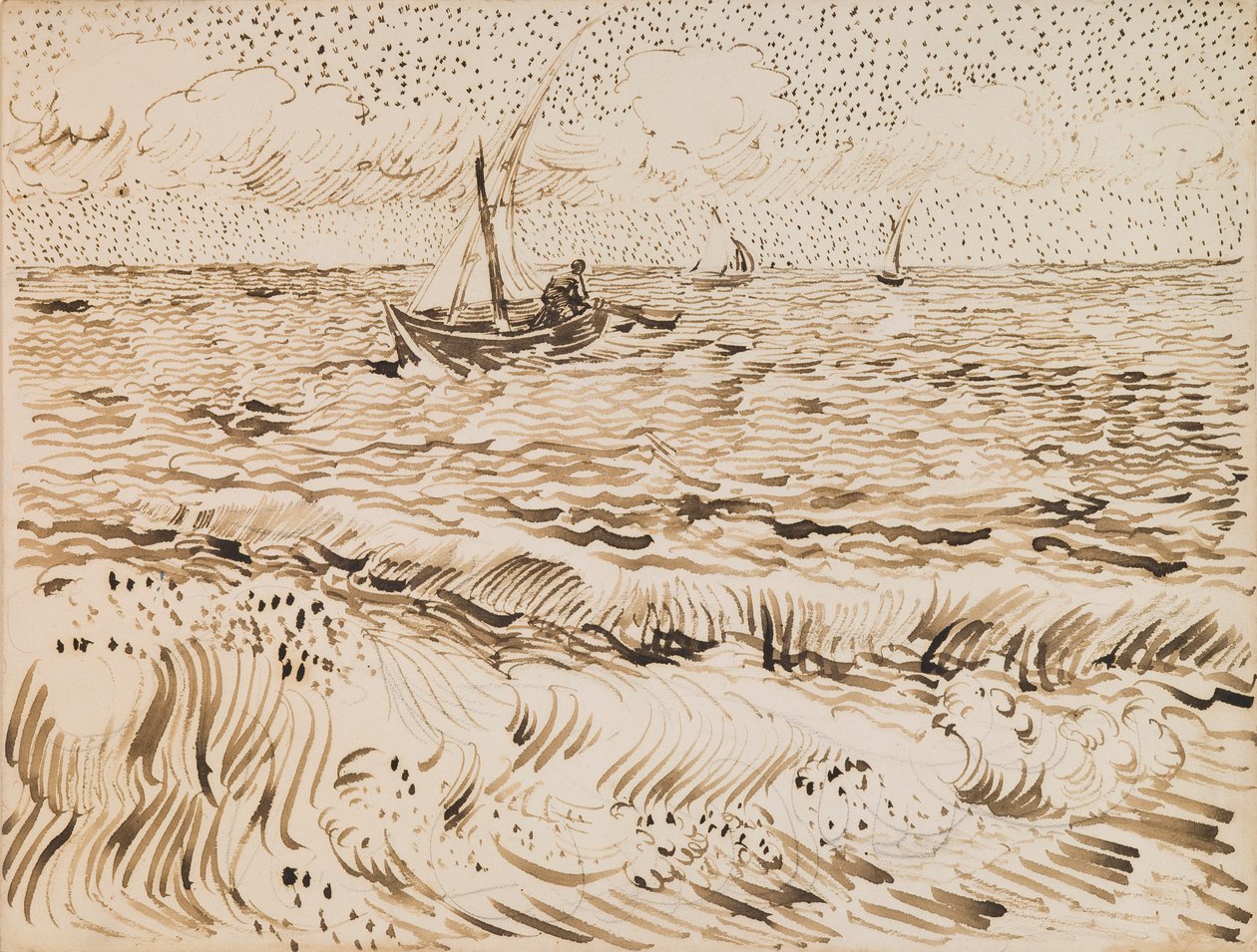Fischerboote in Saintes-Maries-de-la-Mer von Vincent van Gogh