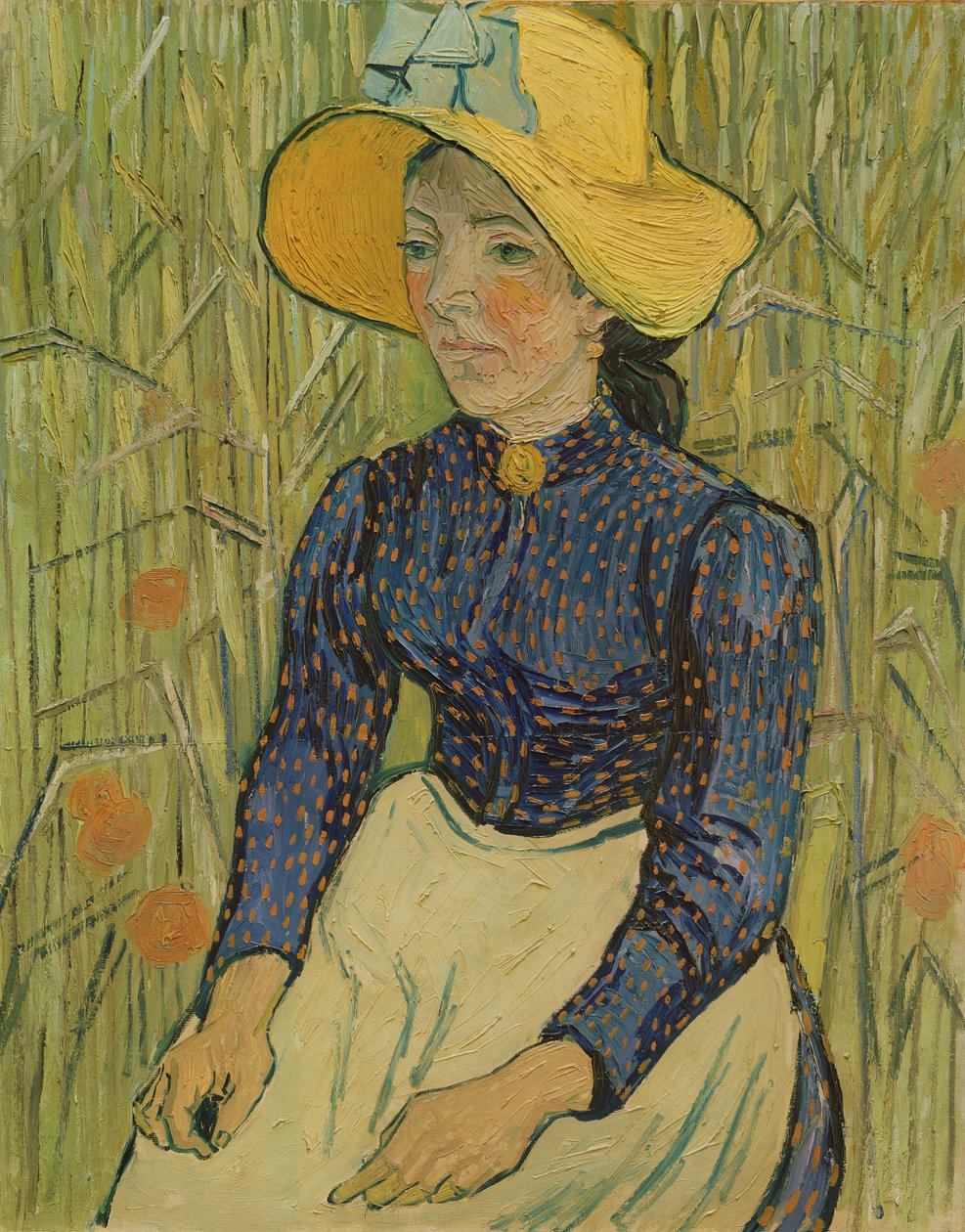 Bauernmädchen mit Strohhut, 1890 von Vincent van Gogh
