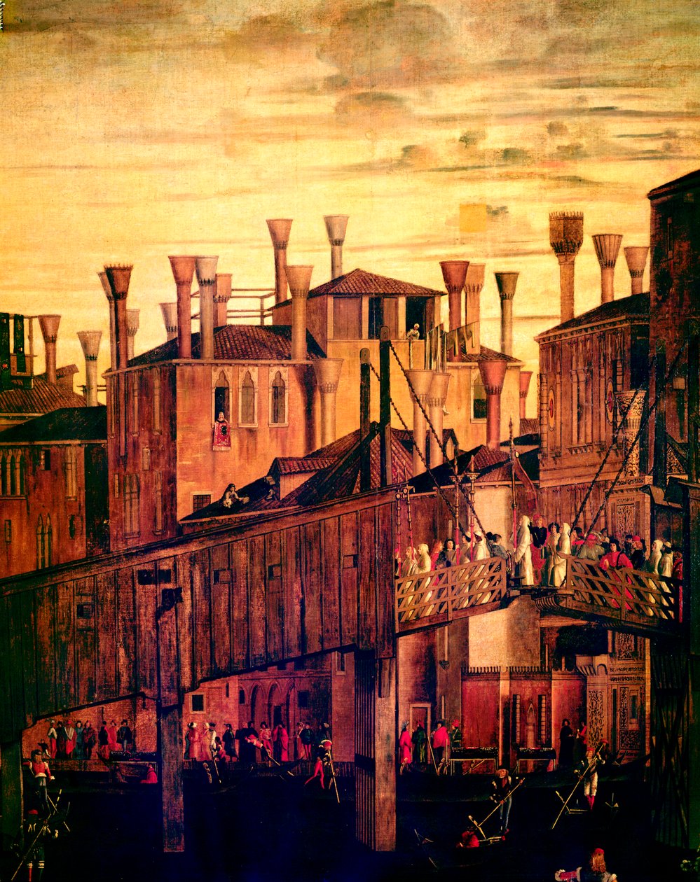 Holzene Rialtobrücke (Detail) von Vittore Carpaccio