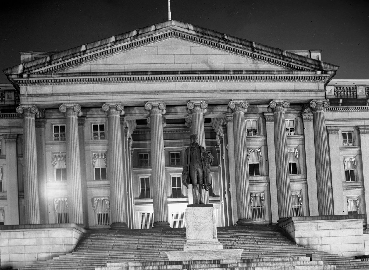 Schatzamtgebäude, Washington bei Nacht von Volkmar Wentzel