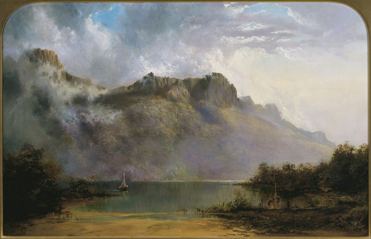 Mount Olympus, Lake St Clair, Tasmanien, die Quelle des Derwent von W.C. Piguenit