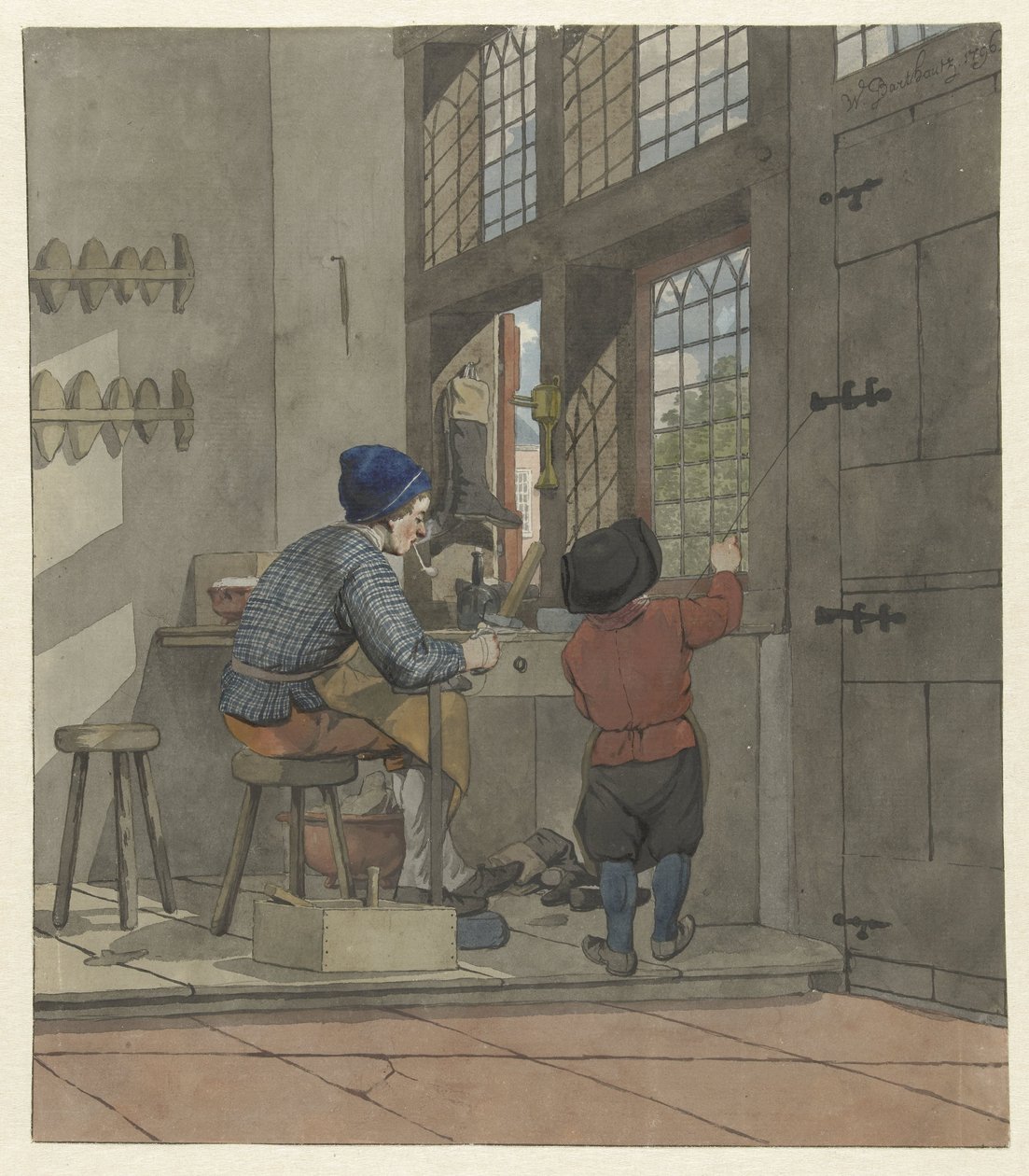 Schuster in seiner Werkstatt von W. Barthautz