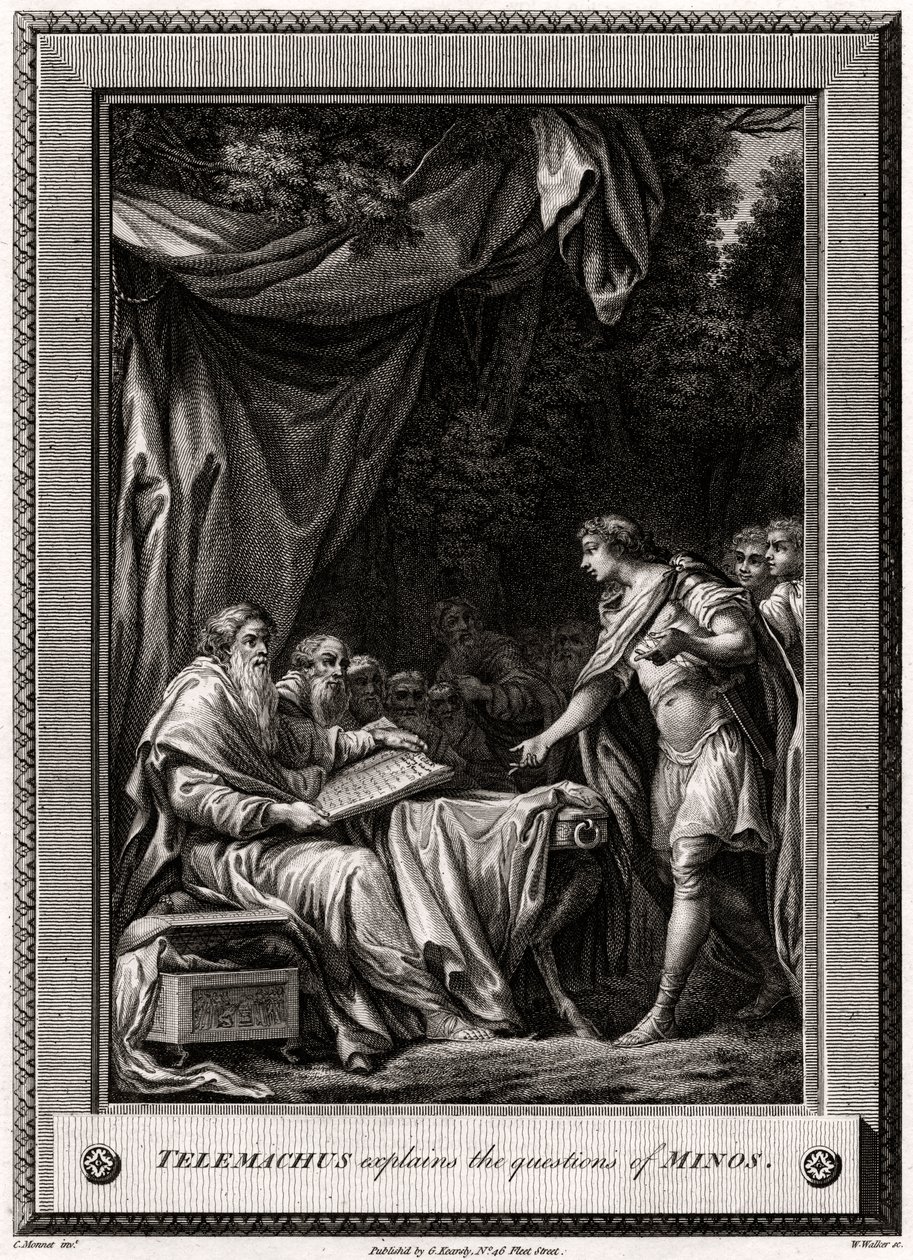 Telemach erklärt die Fragen des Minos, 1776 von W. Walker