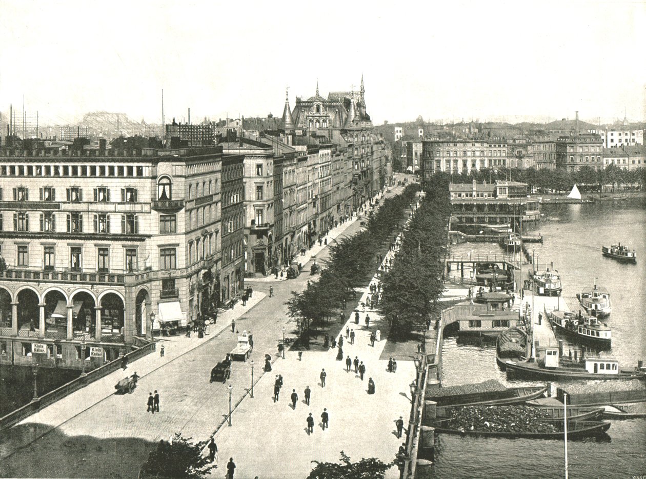 Der Jungfernstieg, Hamburg, Deutschland, 1895 von W and S Ltd