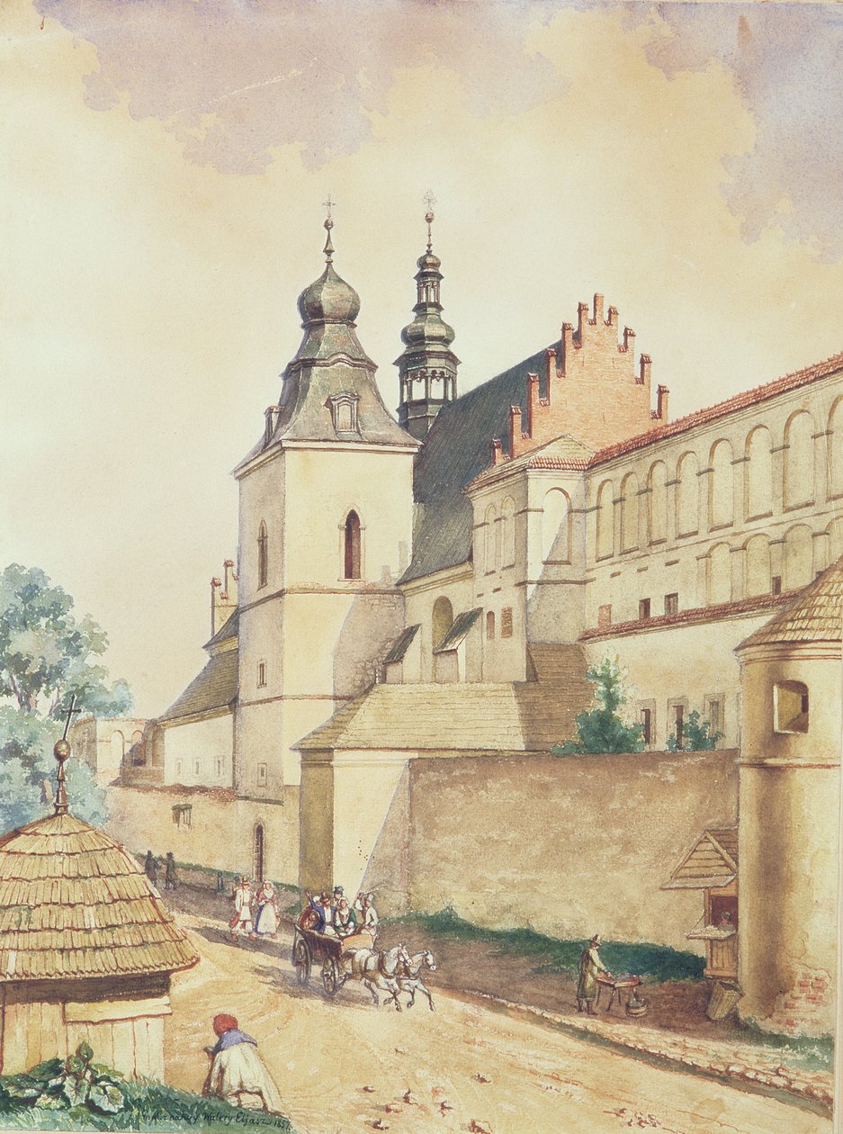 Vor dem Norbertinerkloster, Kozienice, 1857 von Walery Eljasz Radzikowski