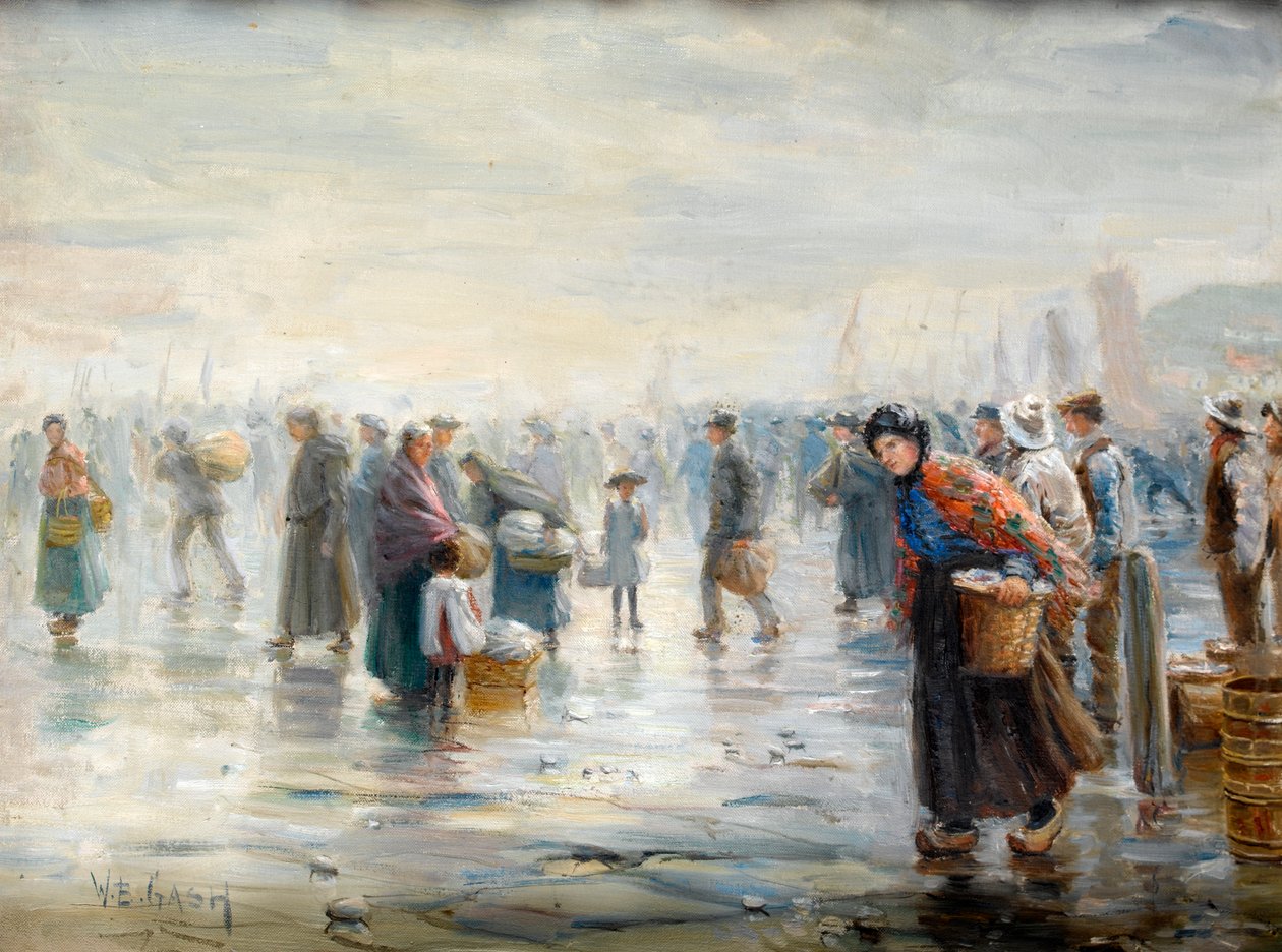 Menschenmengen an einem Regentag von Walter Bonner Gash