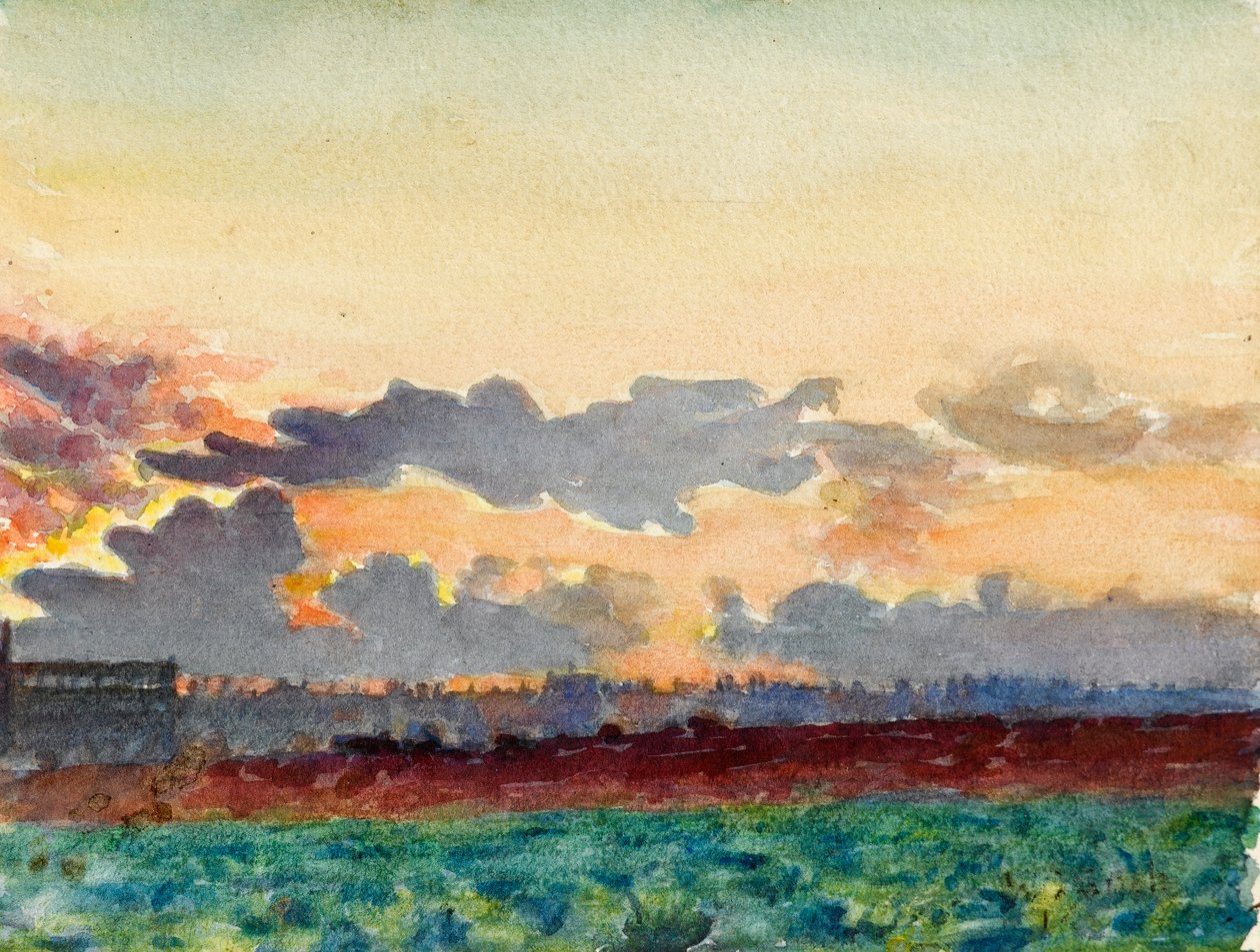 Sonnenuntergang über den Feldern von Walter Bonner Gash