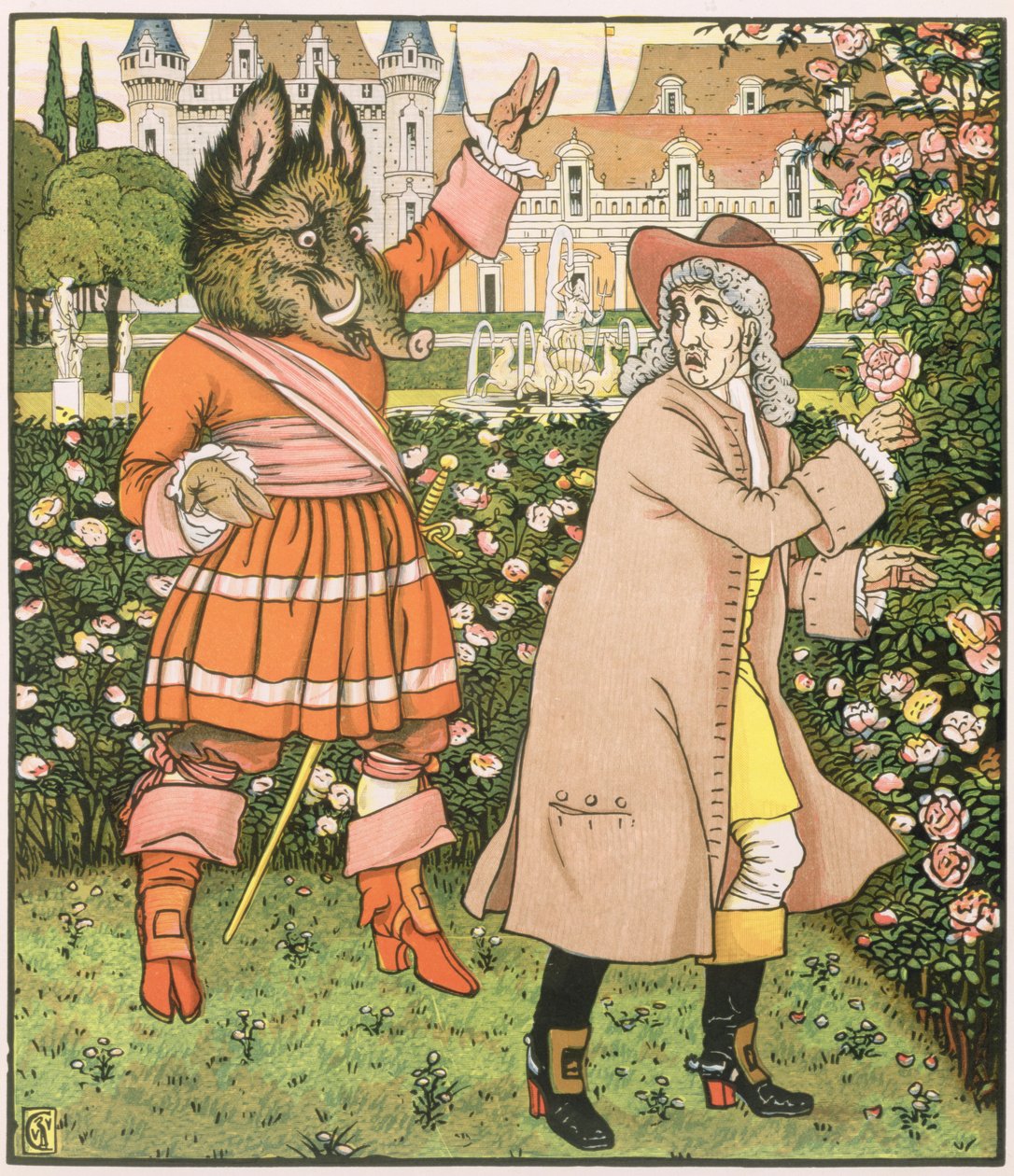 Illustration aus Die Schöne und das Biest, 1901 von Walter Crane
