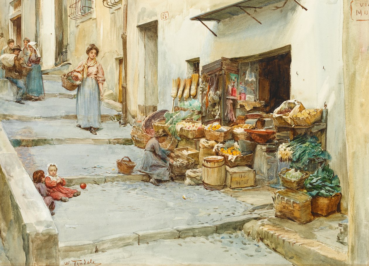 Ein Gemüseladen in Italien von Walter Frederick Roofe Tyndale