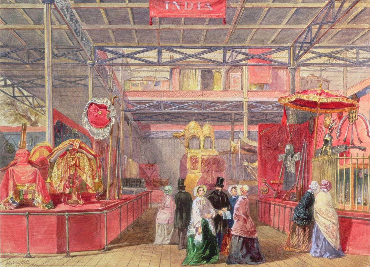 Der indische Hof und Elefantenschmuck, die Große Ausstellung, 1851 von Walter Goodall