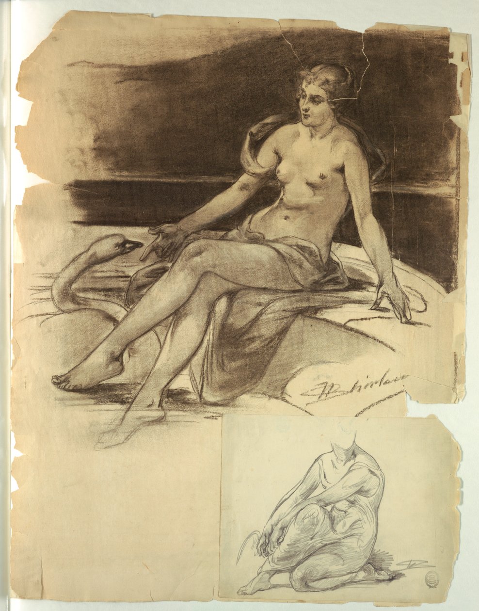 Mädchen mit Schwan von Walter Shirlaw