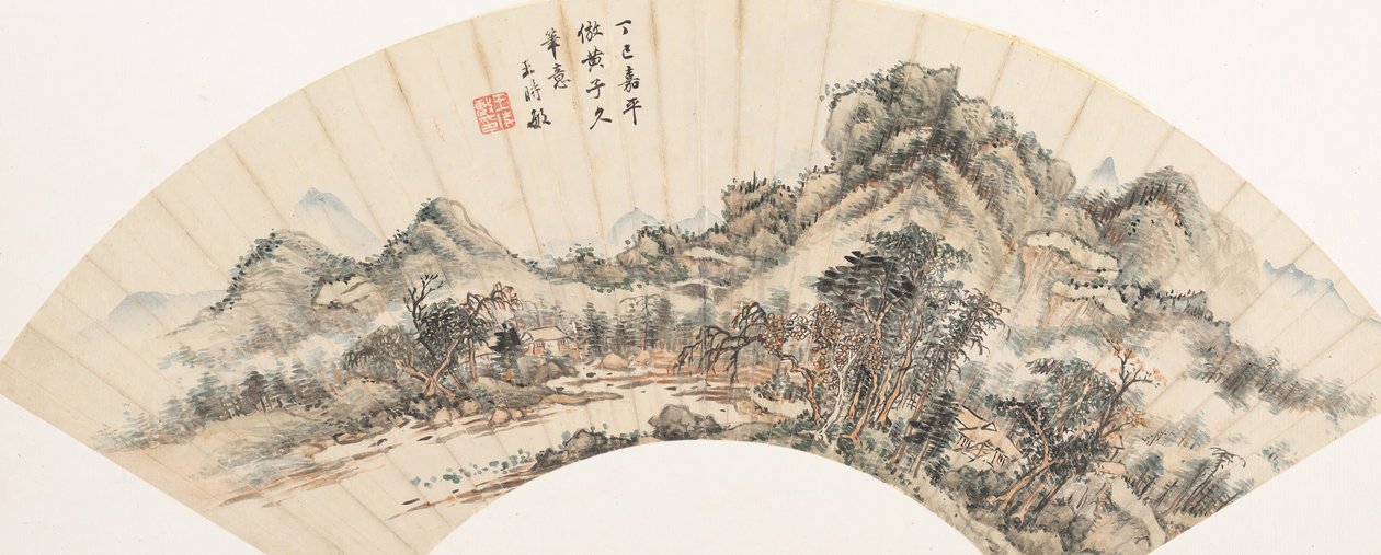 Landschaft nach Huang Gongwang, datiert 1677 von Wang Shimin