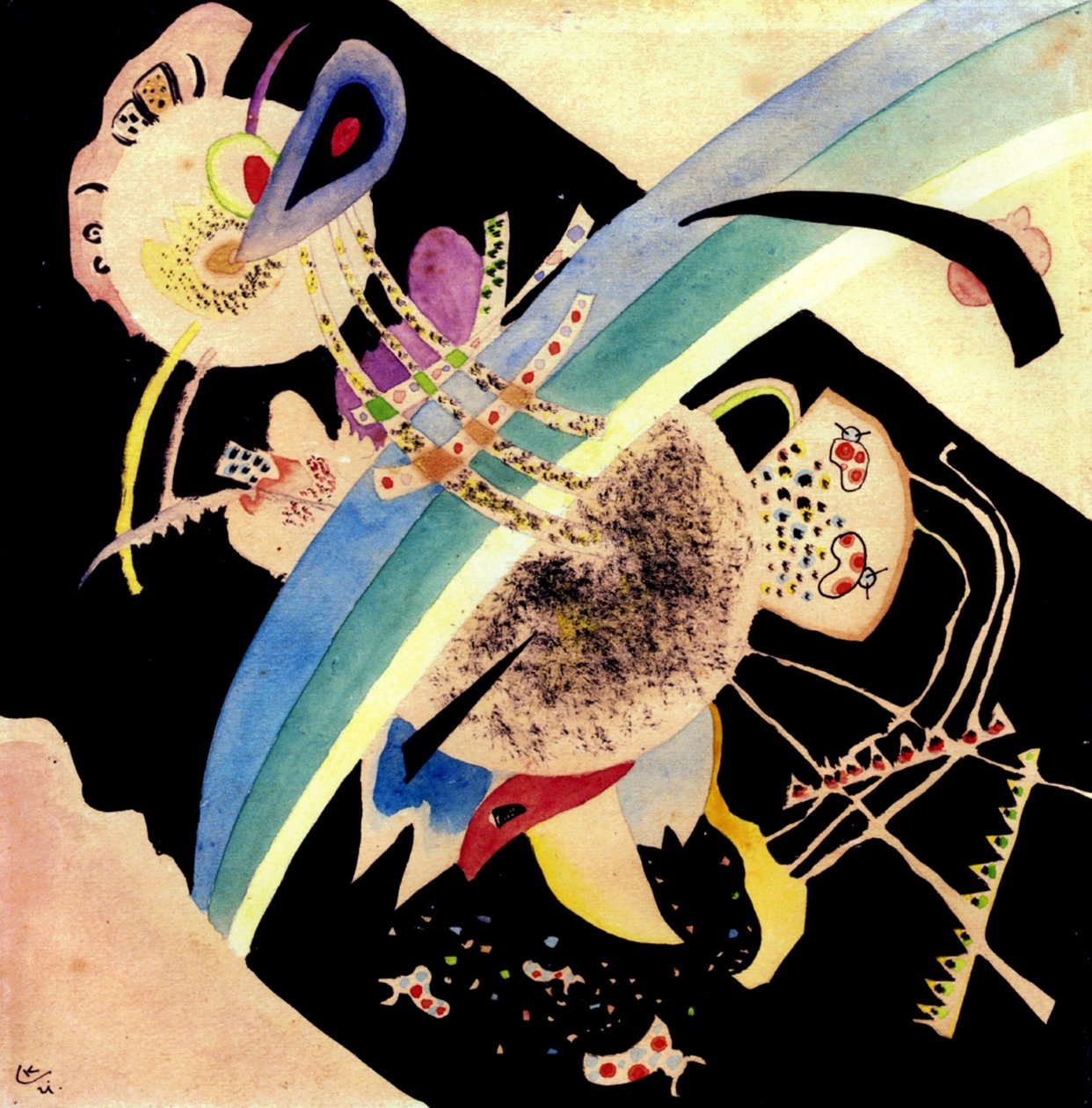 Studie für Kreise auf Schwarz, 1921 von Wassily Kandinsky