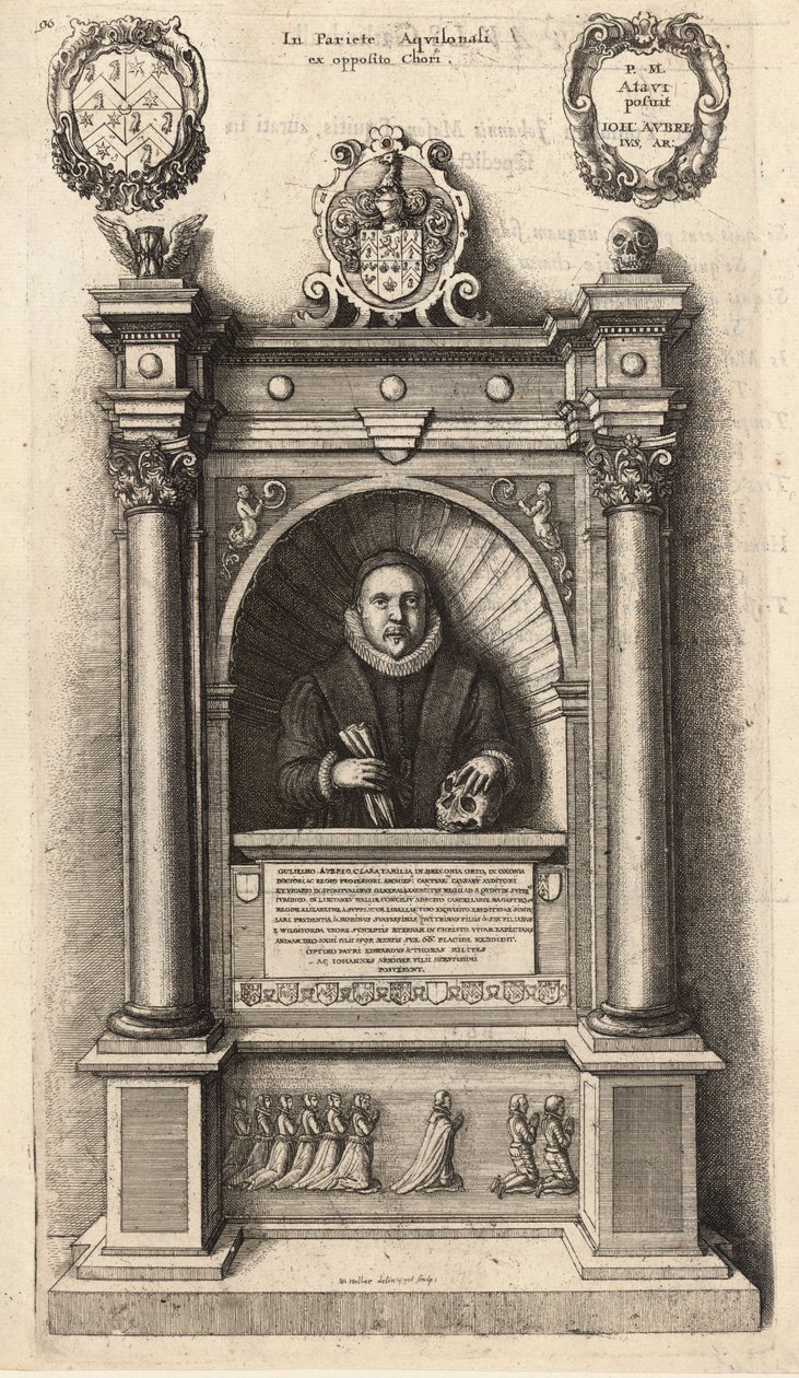 Aubrey (Denkmal). Zustand 1 von Wenceslaus Hollar