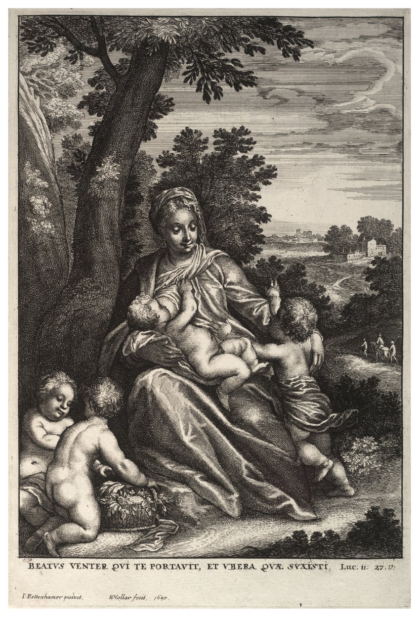 Die Heilige Familie, nach Rottenhammer von Wenceslaus Hollar
