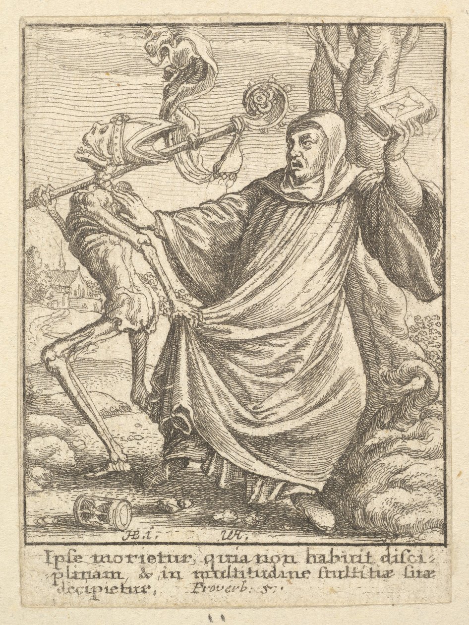 Abt, aus dem Totentanz von Wenceslaus Hollar