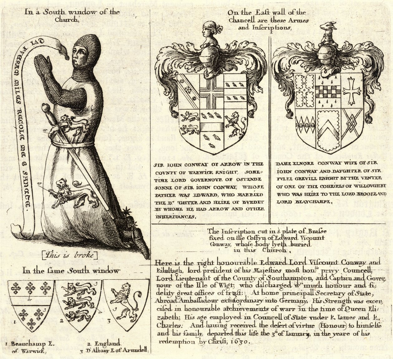 Pfeil (Buntglas). Zustand 2 von Wenceslaus Hollar