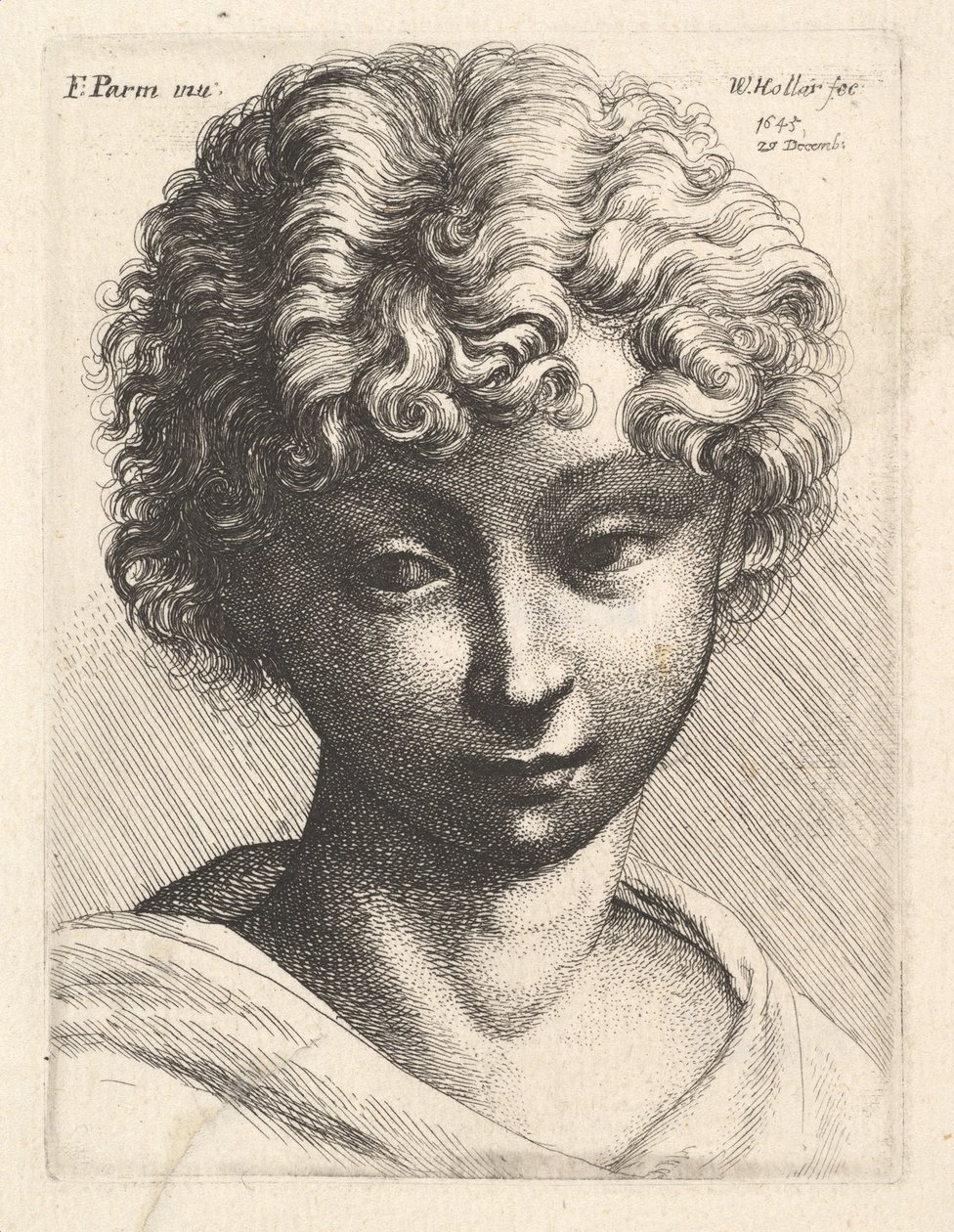Kopf eines jungen Mädchens, 1645 von Wenceslaus Hollar