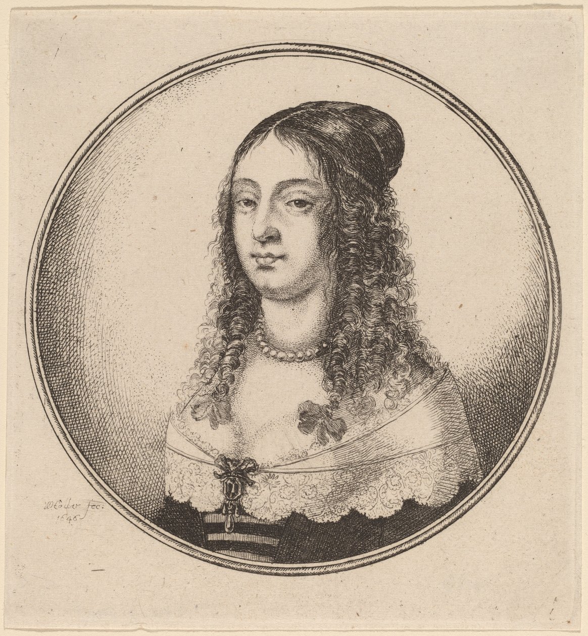 Dame mit Bändern in Locken von Wenceslaus Hollar