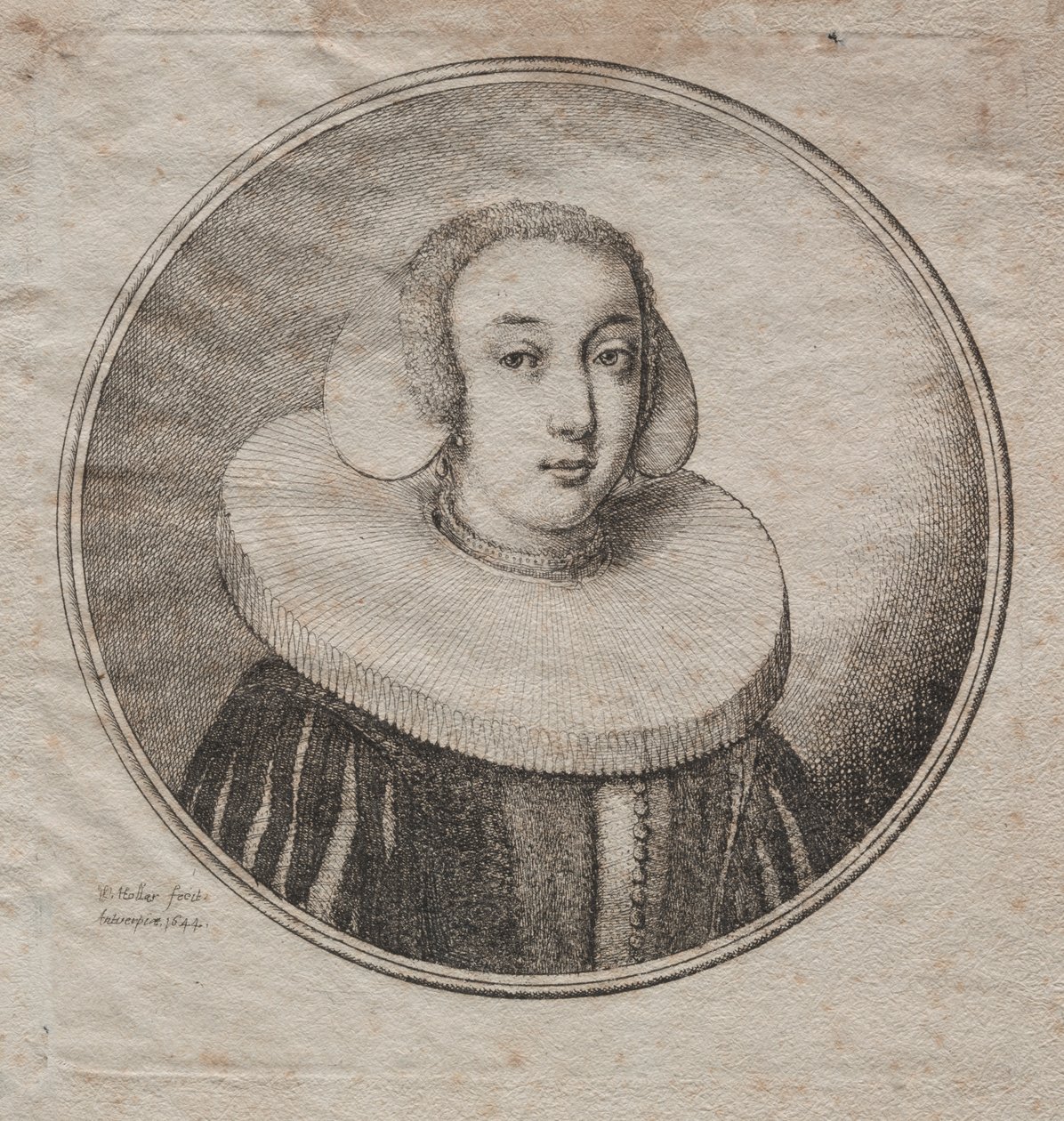 Frau mit einer Mühlstein-Krause von Wenceslaus Hollar