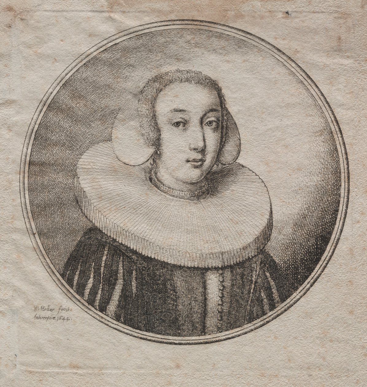 Frau mit Mühlstein-Krause, 1644 von Wenceslaus Hollar