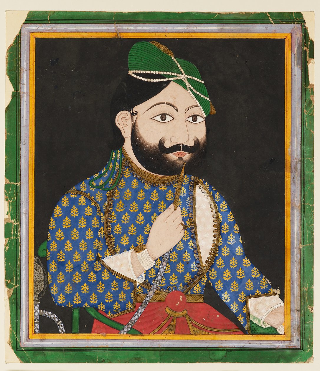 Bärtiger Mann mit grünem Turban von West Indian School