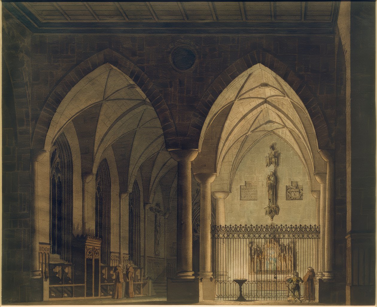 Gotisches Kircheninneres von Wilhelm Gail