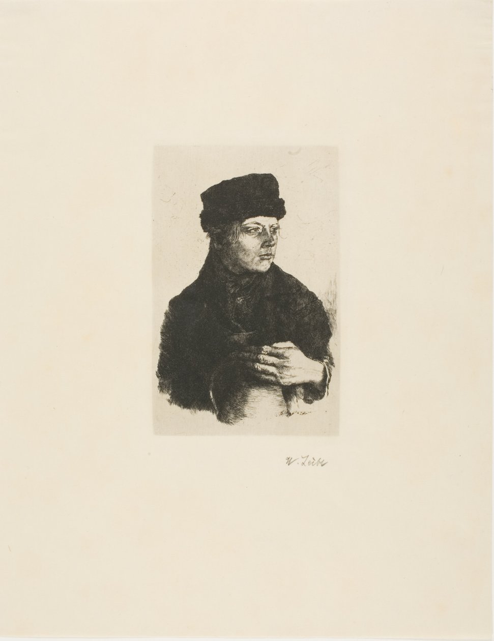 Bauernjunge mit Krug von Wilhelm Maria Hubertus Leibl
