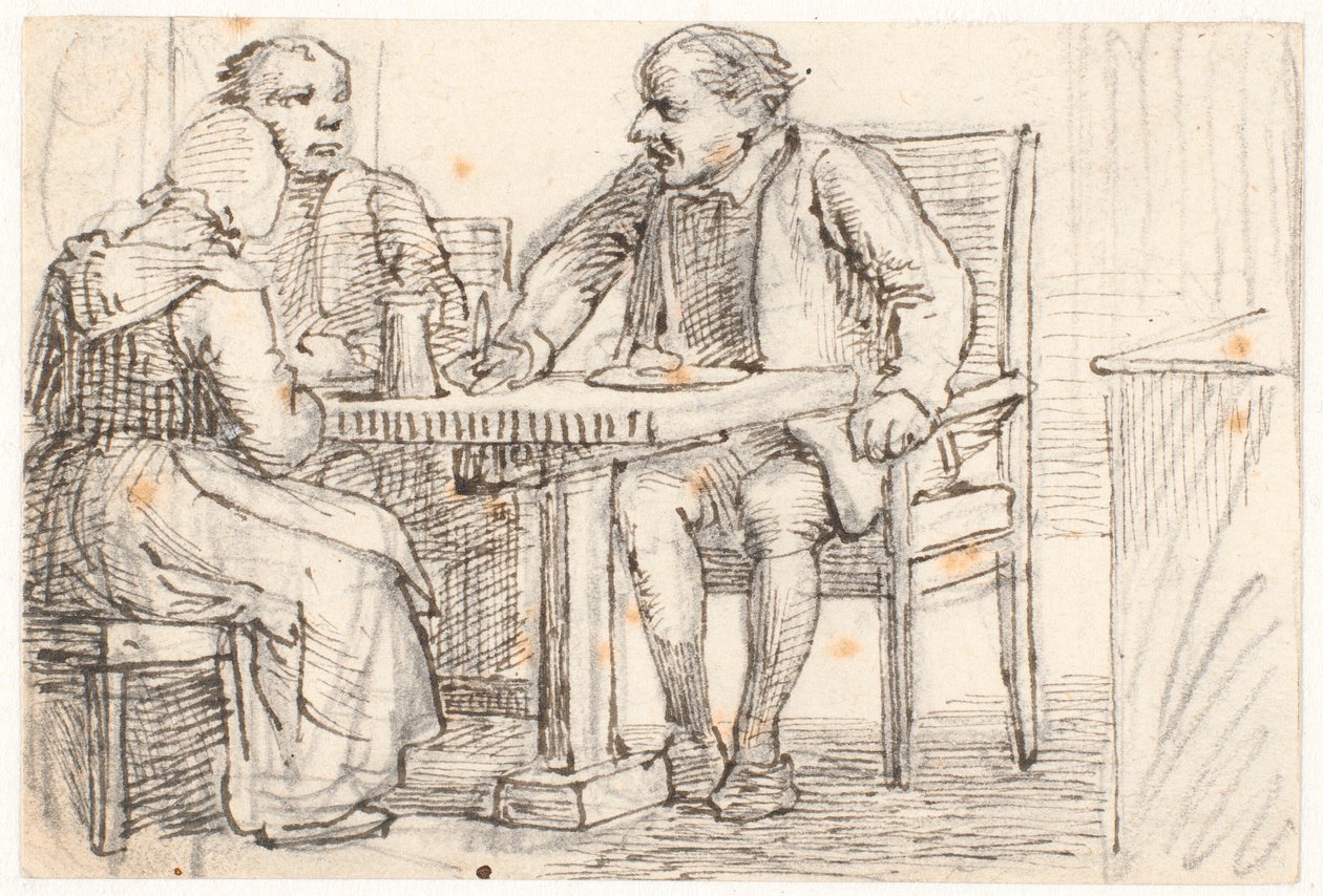 Eine Unterbrechung beim Essen der Bauern von Wilhelm Marstrand