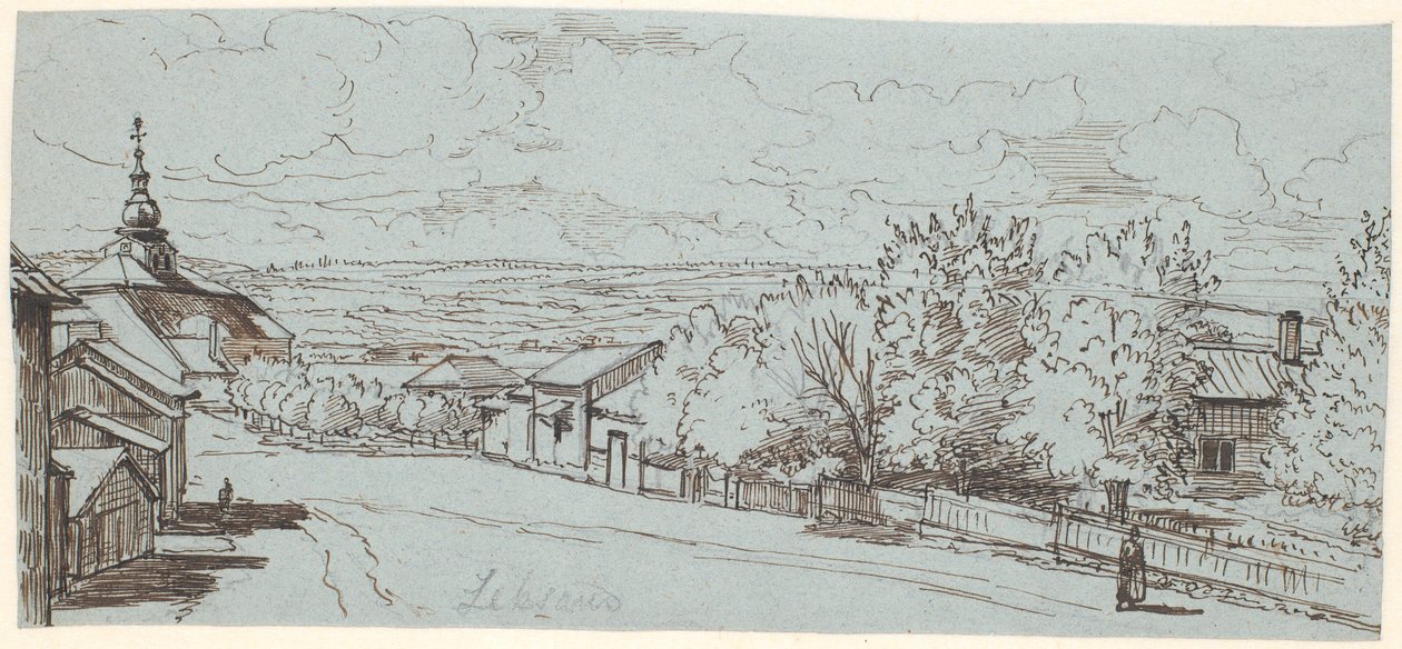 Die Landstraße zur Kirche von Leksand, Dalarne von Wilhelm Marstrand