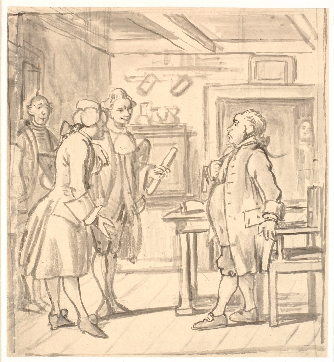 Besuch der Stadträte. (Der politische Kesselflicker) von Wilhelm Marstrand