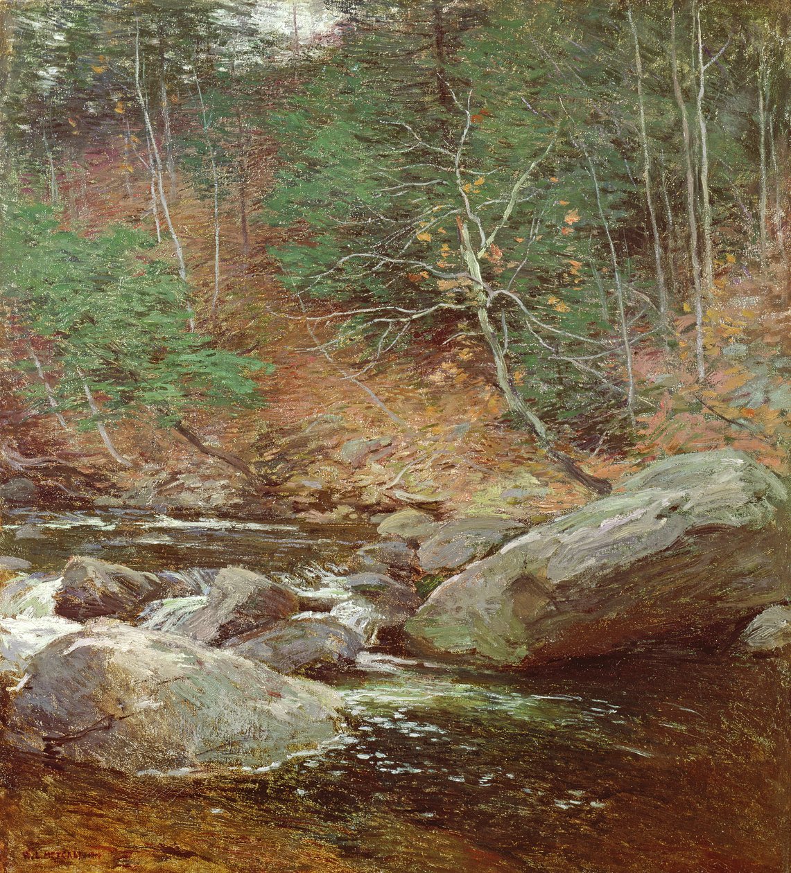 Der Forellenteich, November, 1910 von Willard Leroy Metcalf