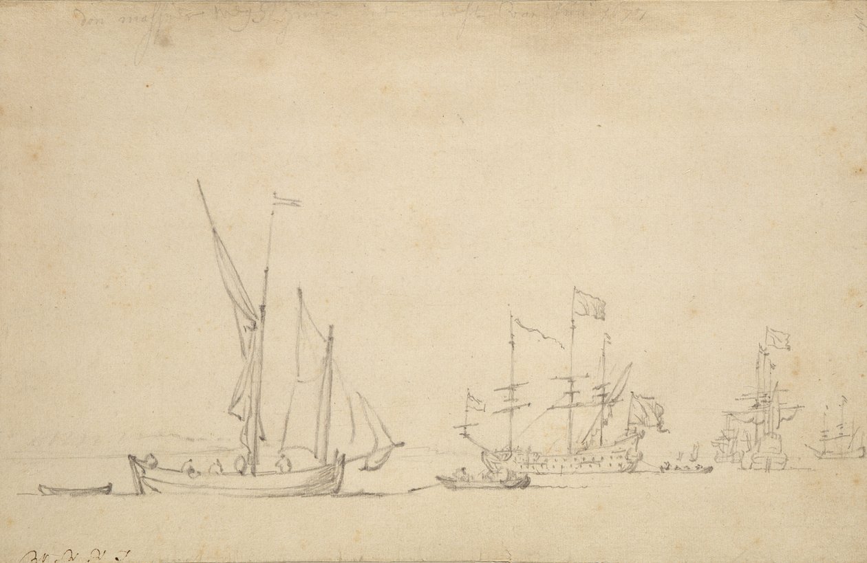 Schiffe aus Sluis, 1677 von Willem van de Velde