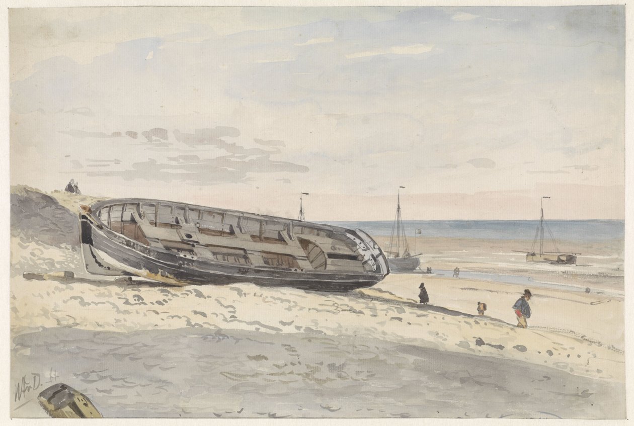 Boote am Strand von Willem Anthonie van Deventer
