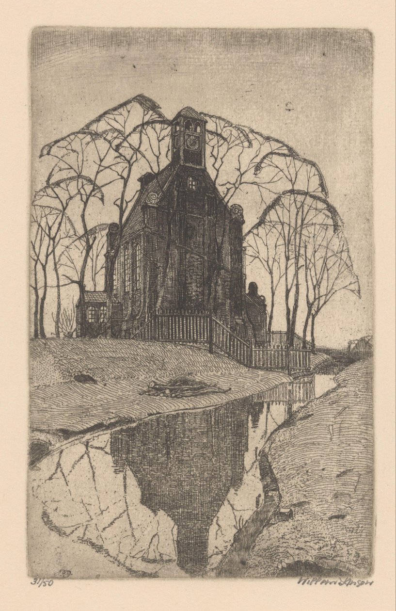 Dorfkirche von Willem Jansen (graveur) (signed by artist)