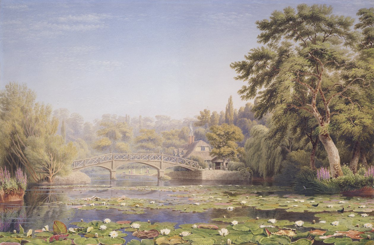 Nuneham Courtenay rustikale Brücke und Cottage, in der Nähe von Abingdon von Joseph Mallord William Turner