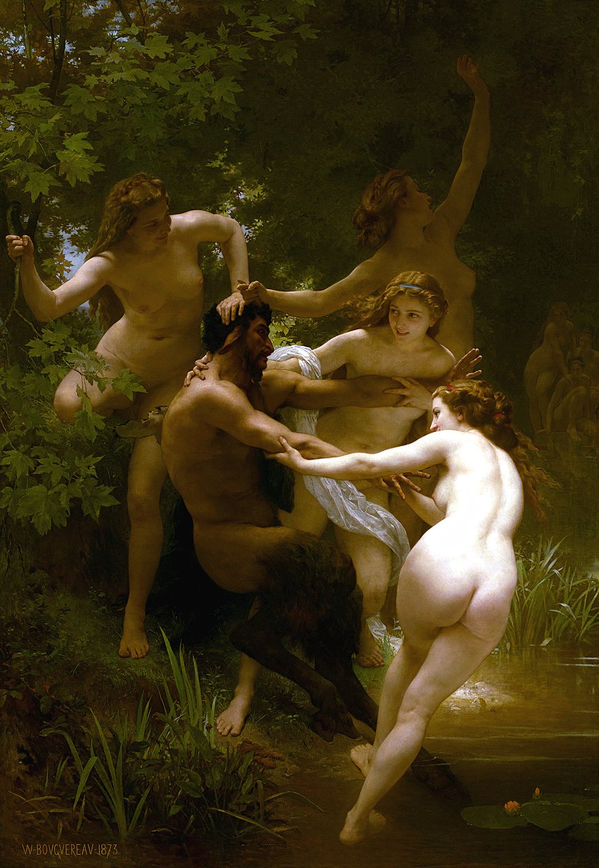 Nymphen und Satyr von William Adolphe Bouguereau