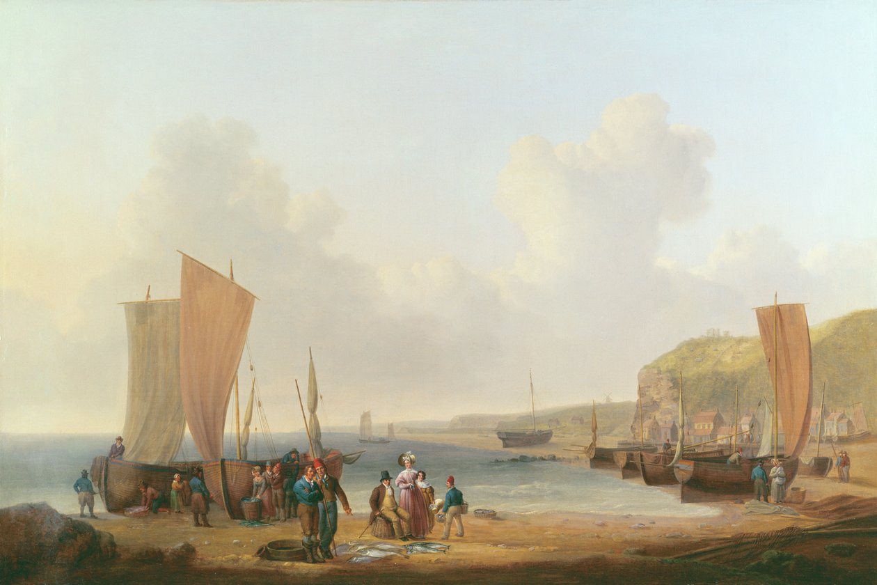 Händler kauft Fisch von William Anderson