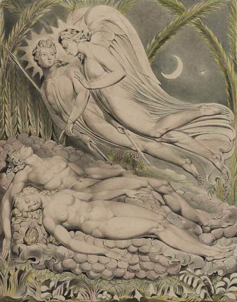 Adam und Eva schlafen von William Blake