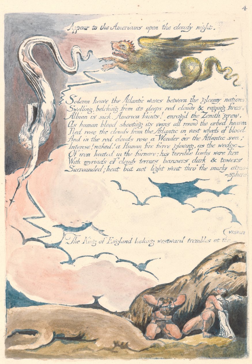 Amerika. Eine Prophezeiung, Platte 6, Erscheine den Amerikanern... von William Blake