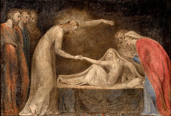 Christus erweckt die Tochter des Jairus von William Blake